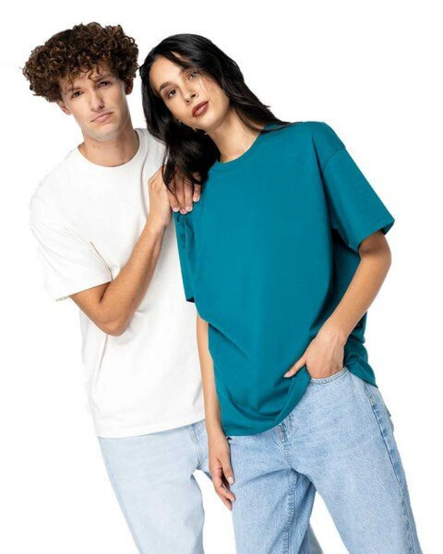YTWOO Unisex-T-Shirt mit hängenden Schultern aus 100% Bio-Baumwolle – Ansicht 2