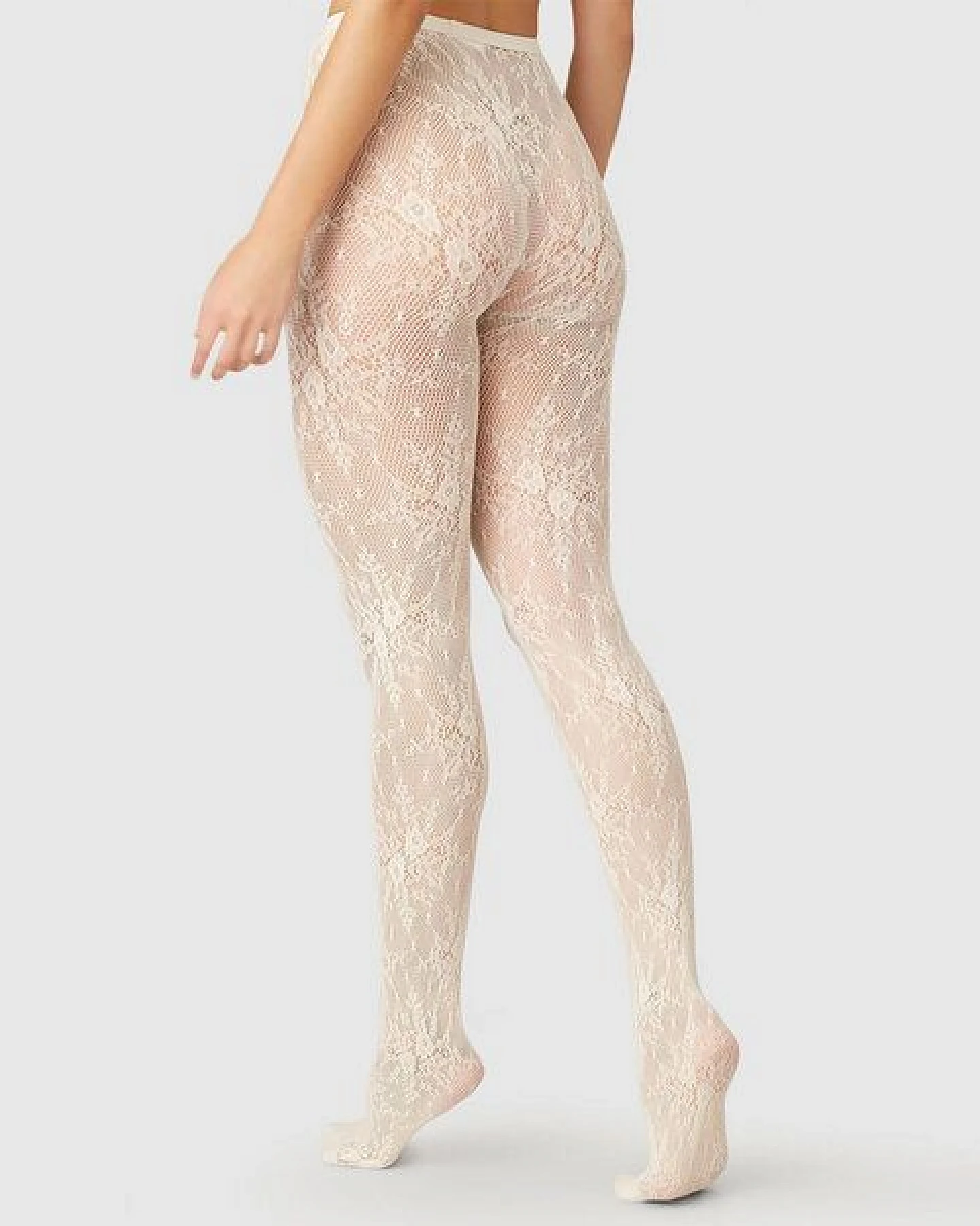 Swedish Stockings Spitzenstrumpfhose Rosa aus ECONYL®-Nylon – Ansicht 3