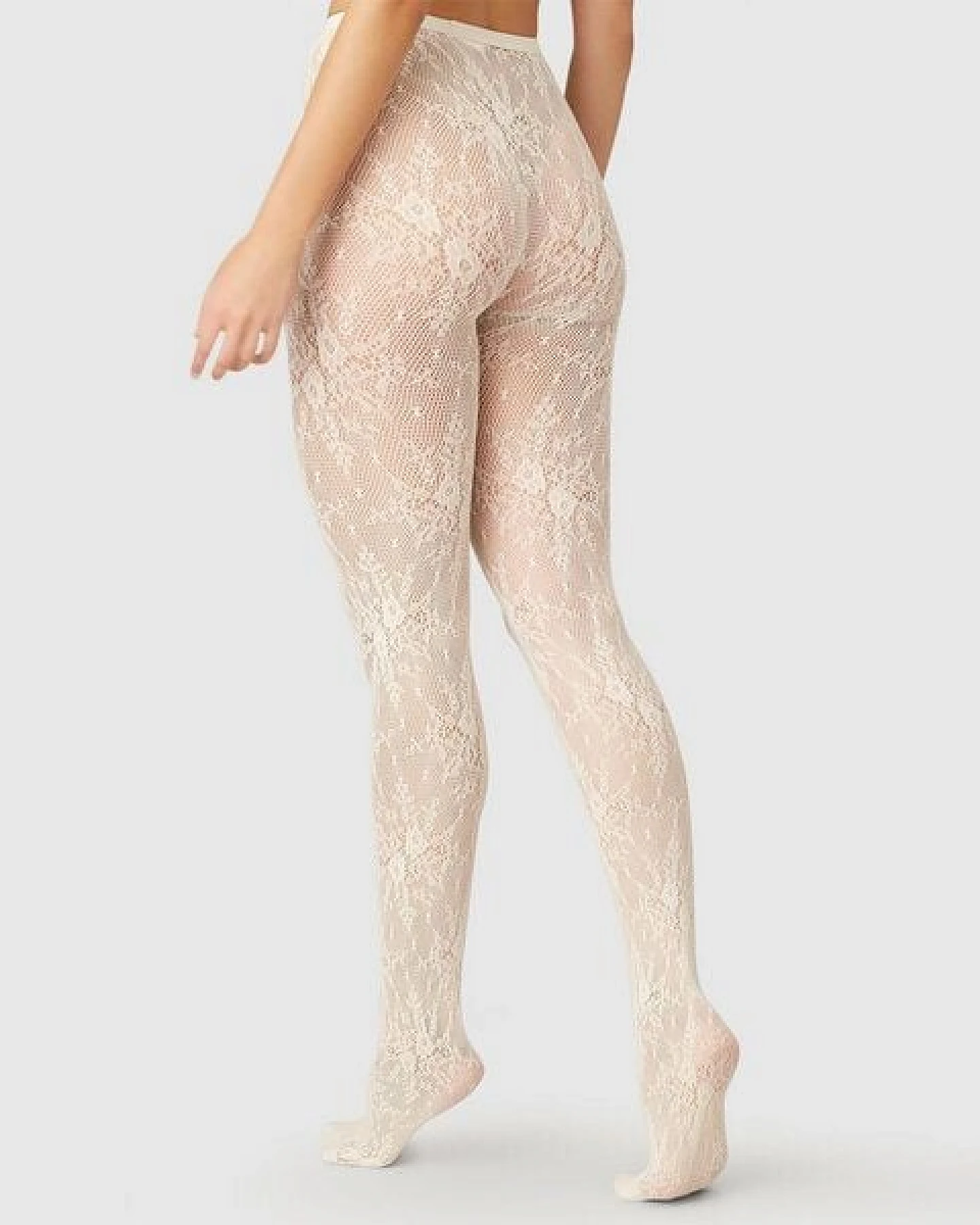 Swedish Stockings Spitzenstrumpfhose Rosa aus ECONYL®-Nylon – Ansicht 4