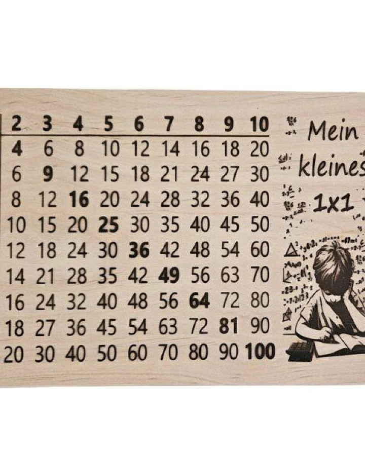 ReineNatur Lernbrettchen kleines 1x1 - Frühstücksbrett – Schneidebrett