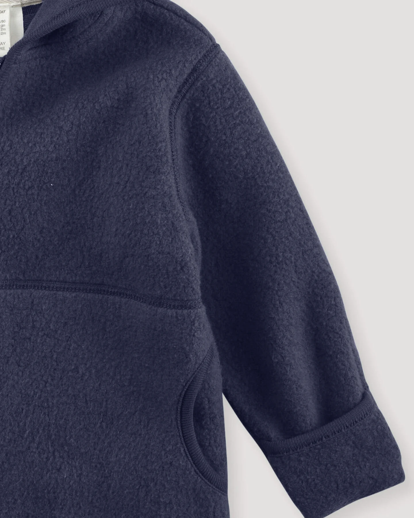 hessnatur Baby Fleece Jacke aus Bio-Baumwolle - blau - Größe 86/92 – Ansicht 3