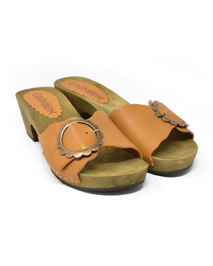 Grünbein Shoes Grünbein Holzclog-Pantolette Asta
