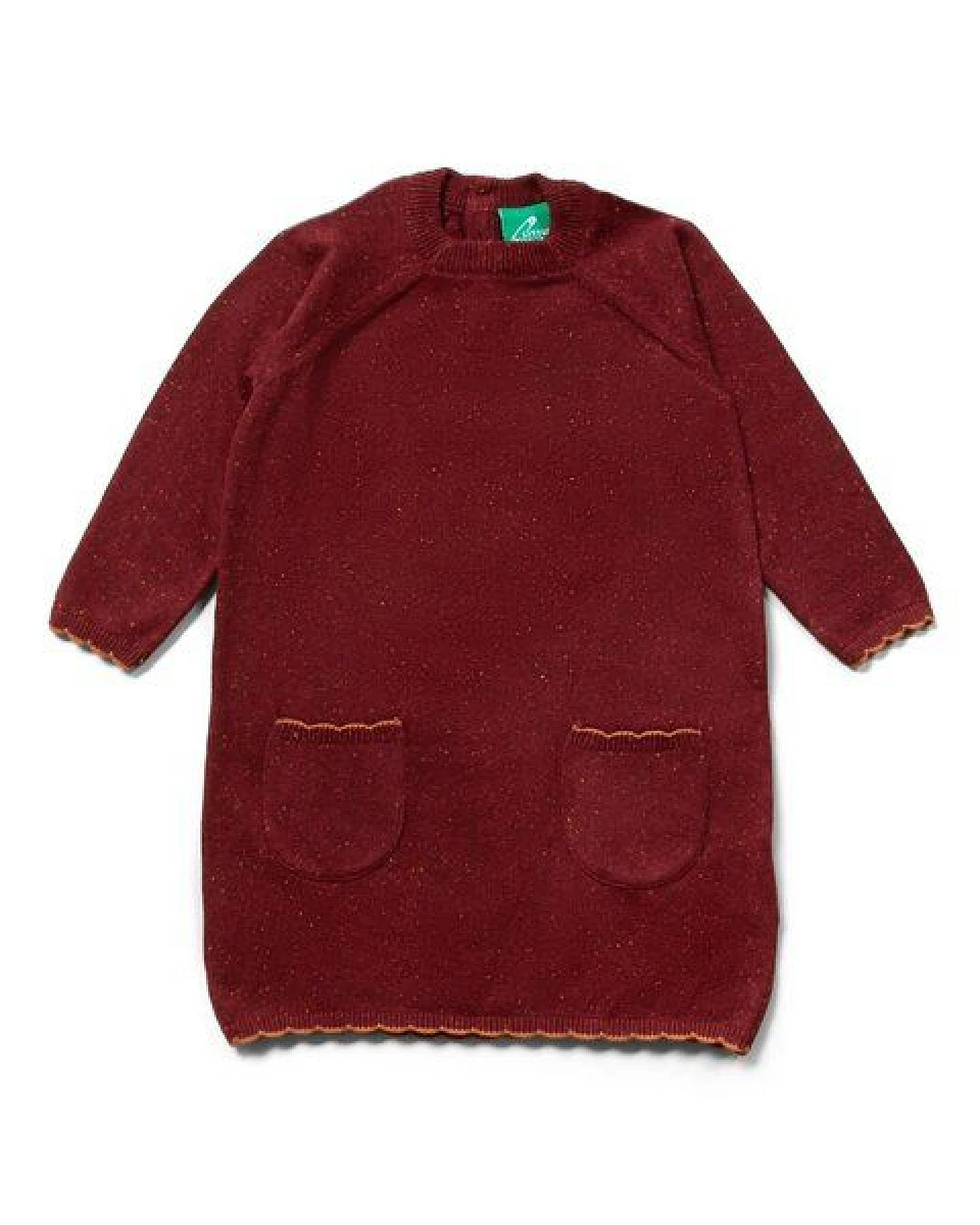 Little Green Radicals Strickkleid in Berry – mit aufgesetzten Taschen, GOTS, Fairtrade – Ansicht 2