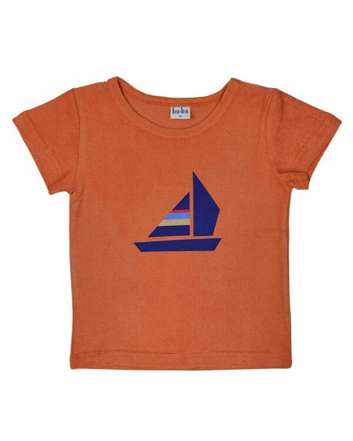 Frottee-Shirt mit Bootprint von baba Kidswear