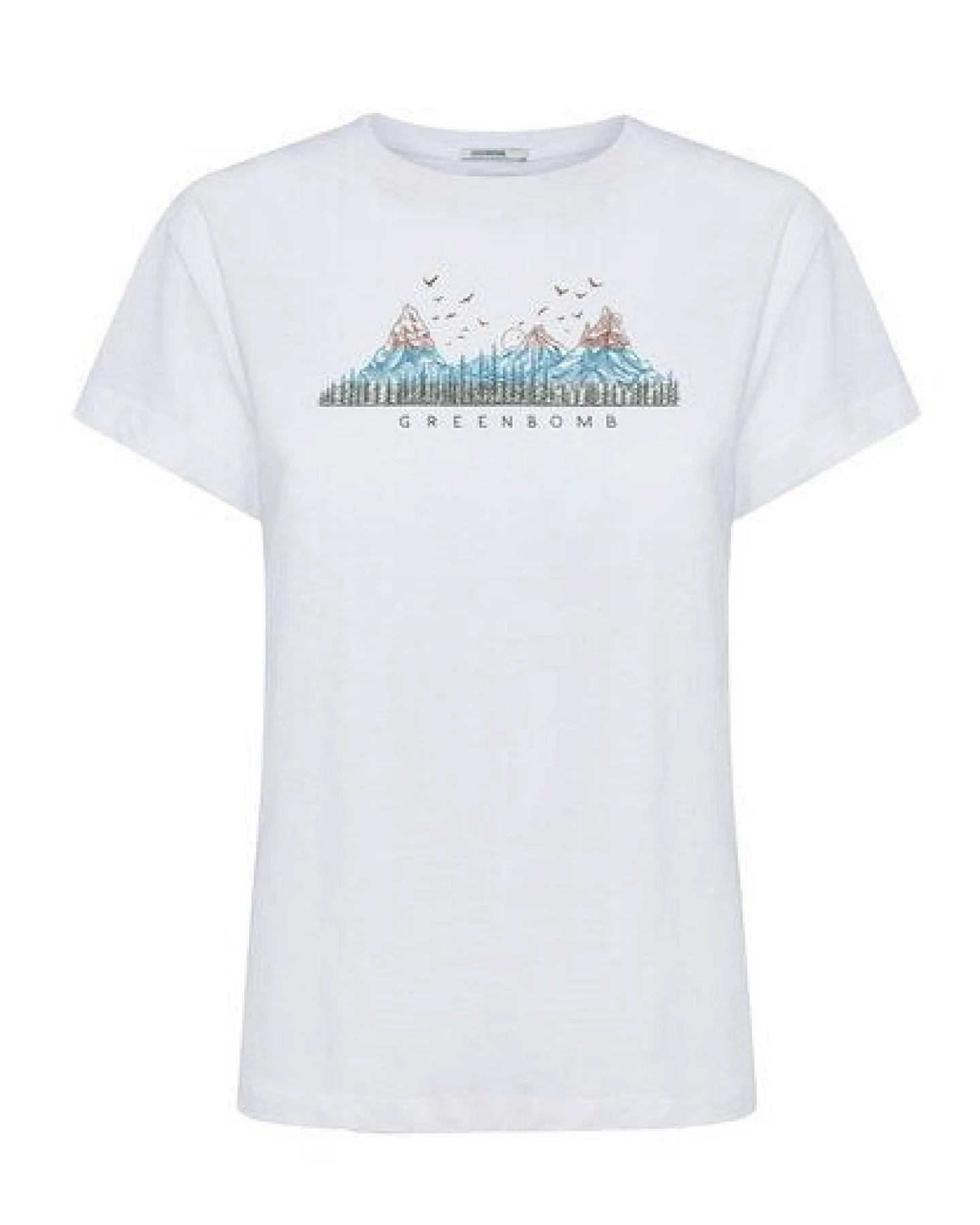 GREENBOMB Nature Mountain Colours Stop - Lässiges T-Shirt aus Bio-Baumwolle / hochwertiger Print / Fair & Vegan – Ansicht 3