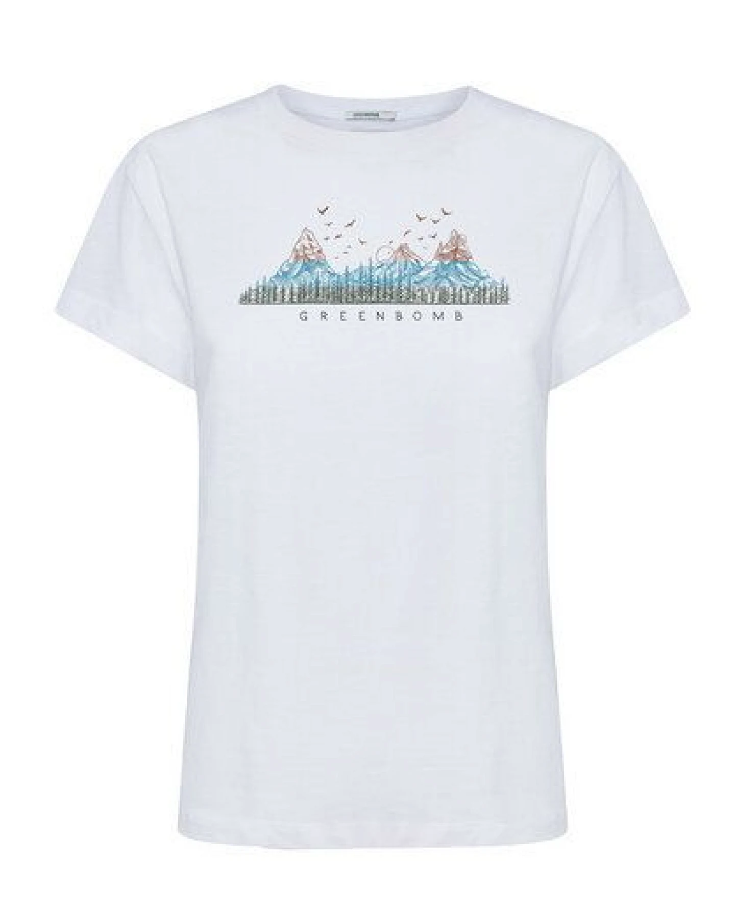 GREENBOMB Nature Mountain Colours Stop - Lässiges T-Shirt aus Bio-Baumwolle / hochwertiger Print / Fair & Vegan – Ansicht 3