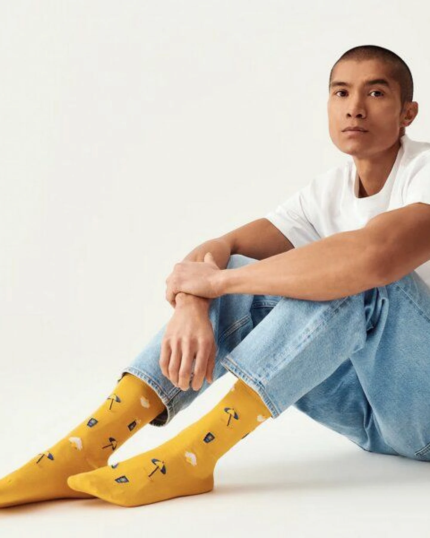 von Jungfeld Gemusterte Socken mit Sonnencreme Icon – Ansicht 3