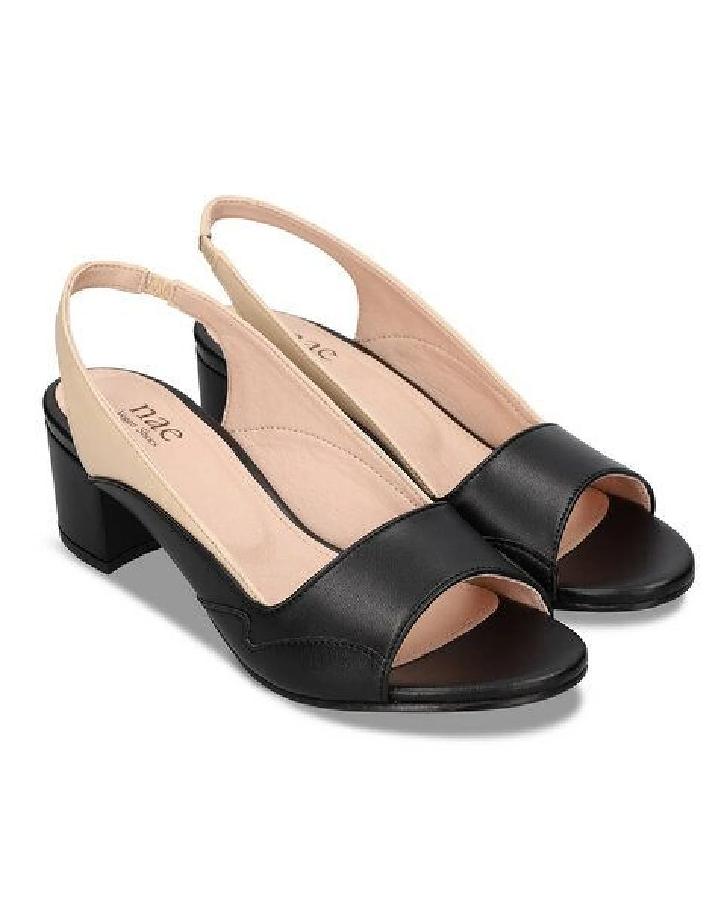 Nae Vegan Shoes NAE - Mara Schwarze Vegane Absätze in AppleSkin – Ansicht 2