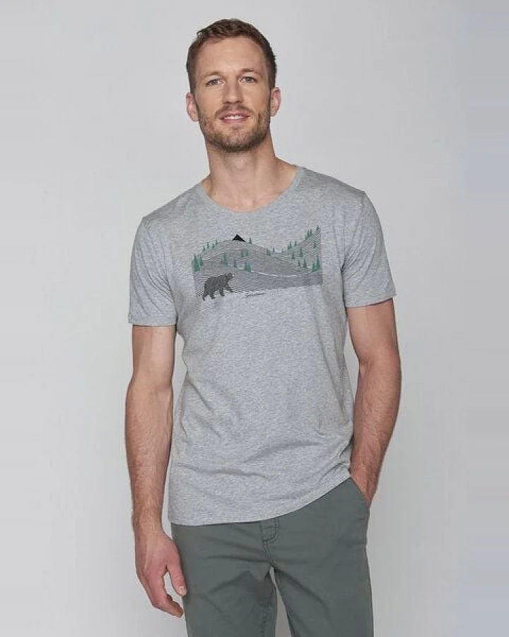 GREENBOMB Animal Bearland Guide - Sportliches T-Shirt aus Bio-Baumwolle / hochwertiger Print / GOTS / Fair & Vegan