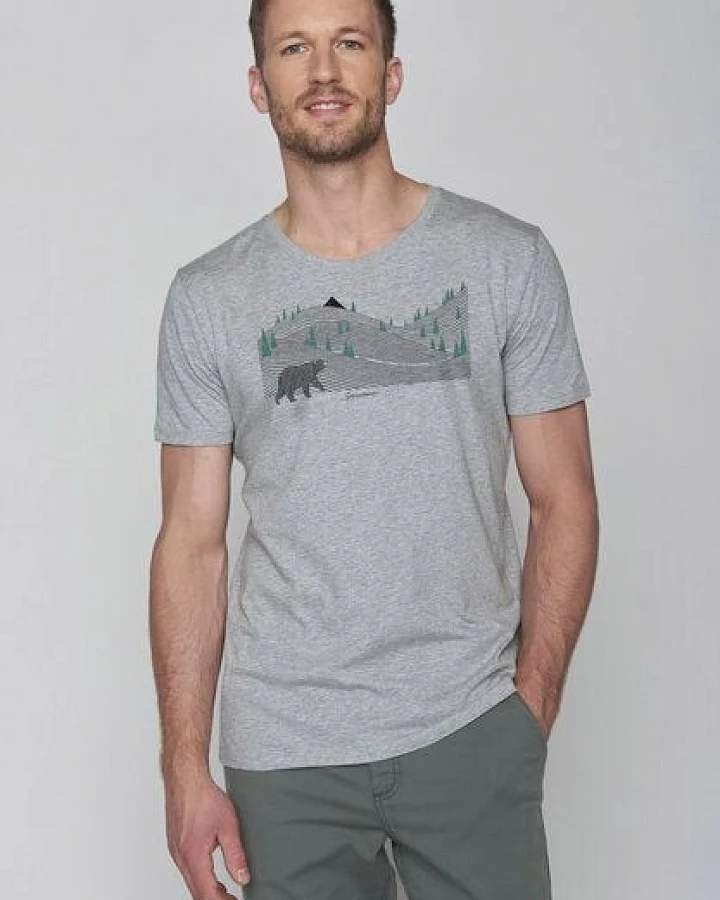 GREENBOMB Animal Bearland Guide - Sportliches T-Shirt aus Bio-Baumwolle / hochwertiger Print / GOTS / Fair & Vegan