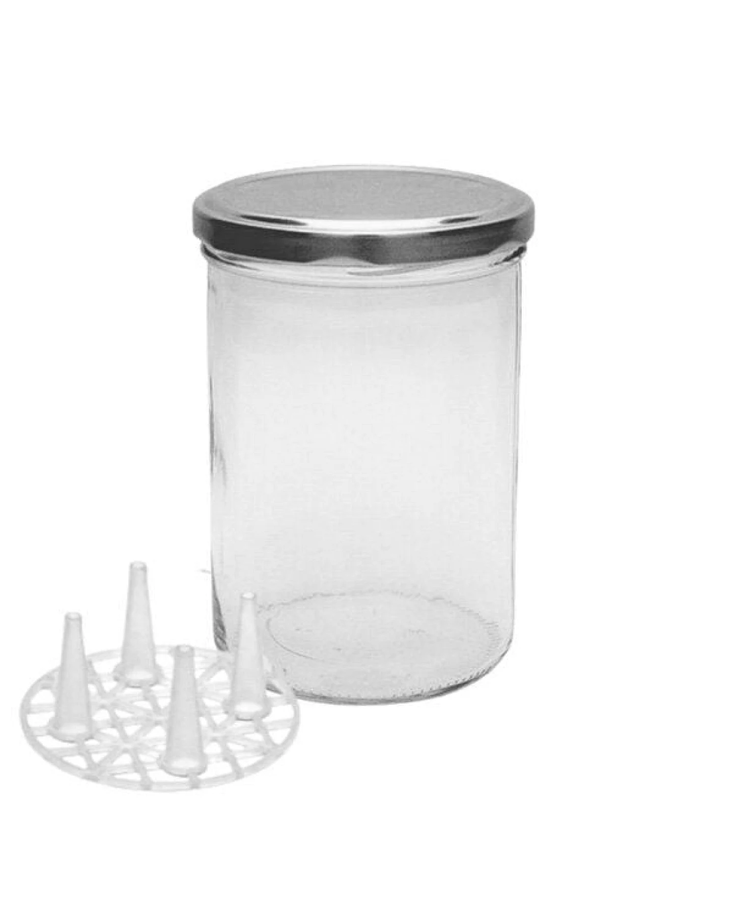 mikken Fermentier Set - 4 x Fermentierglas mit Fermentier Gitter, Holzstößel und Deckel PVC-frei – Ansicht 3