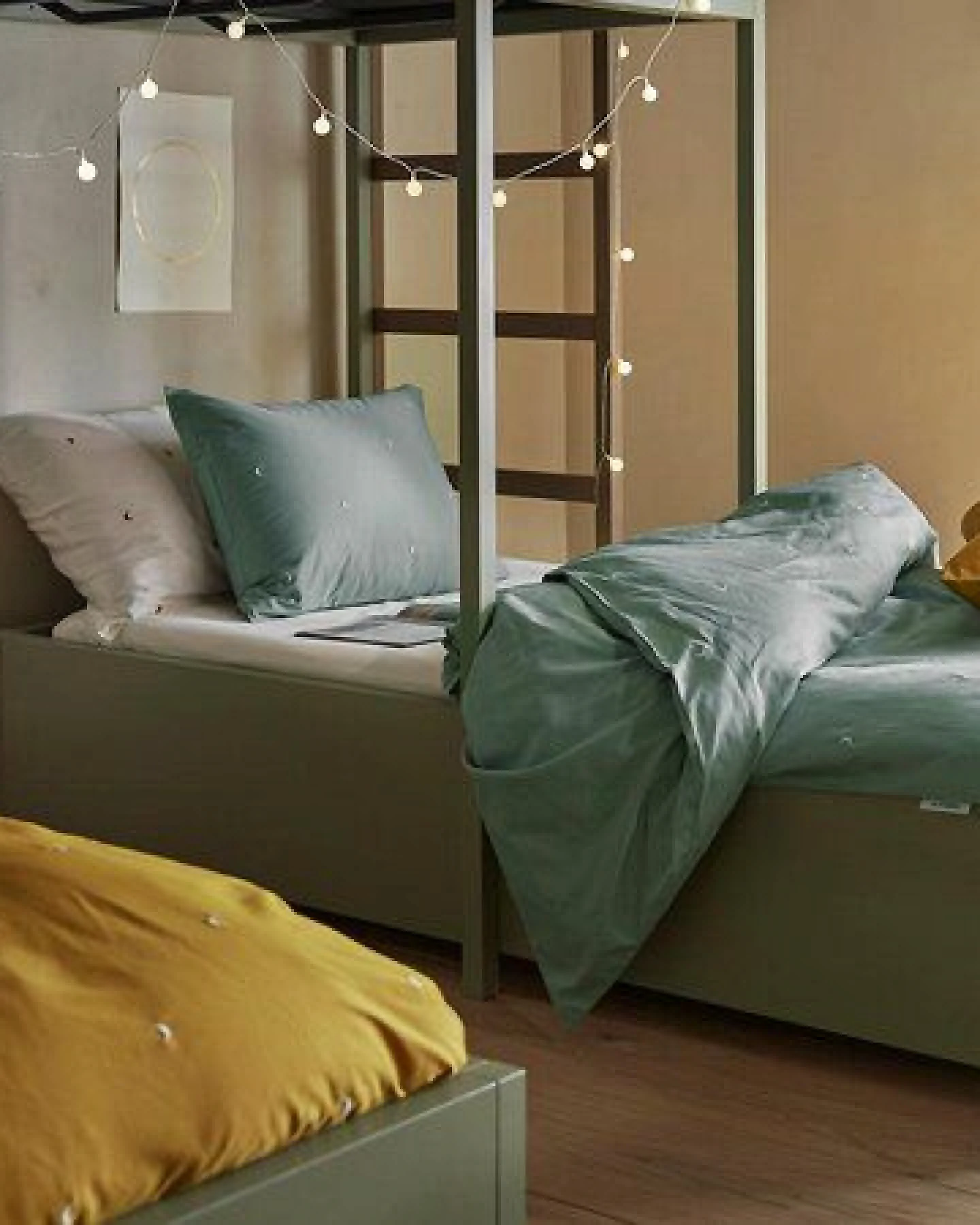 Yumeko Kinderbettwäsche Baumwollsatin Sea Green Moon – Ansicht 2