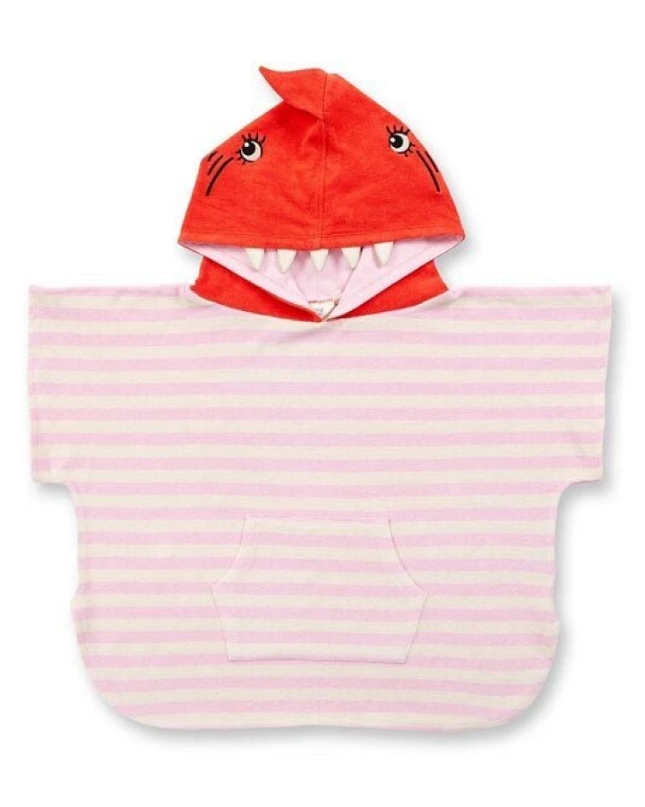 Sense Organics & friends in cooperation with GARY MASH Badeponcho mit Haifisch-Kapuze aus Bio-Baumwolle
