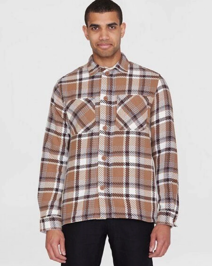 KnowledgeCotton Apparel Kariertes Overshirt CHECKED aus Bio-Baumwolle
