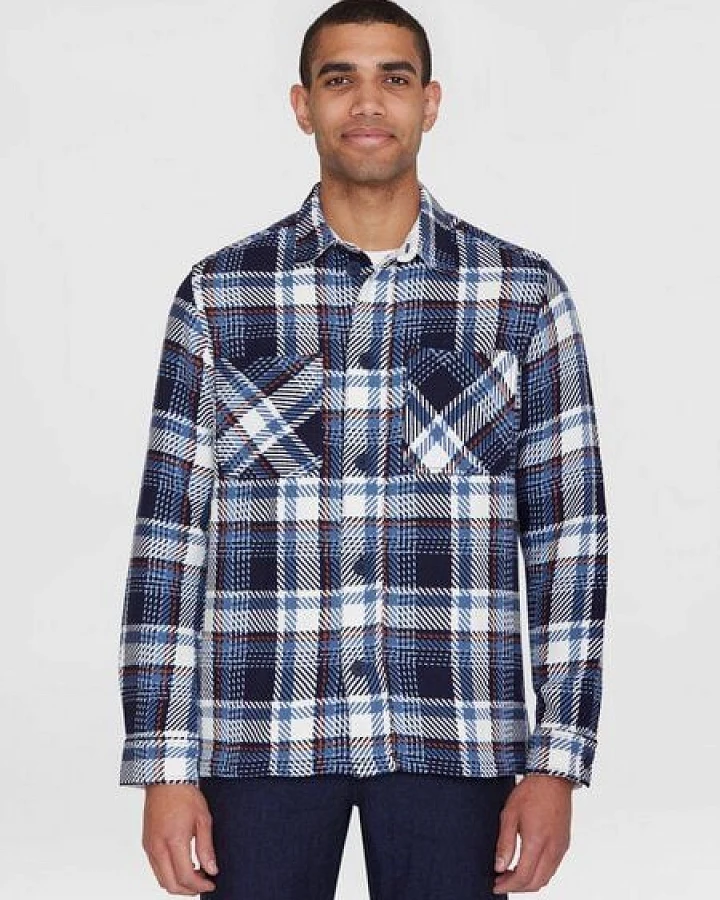 KnowledgeCotton Apparel Kariertes Overshirt CHECKED aus Bio-Baumwolle