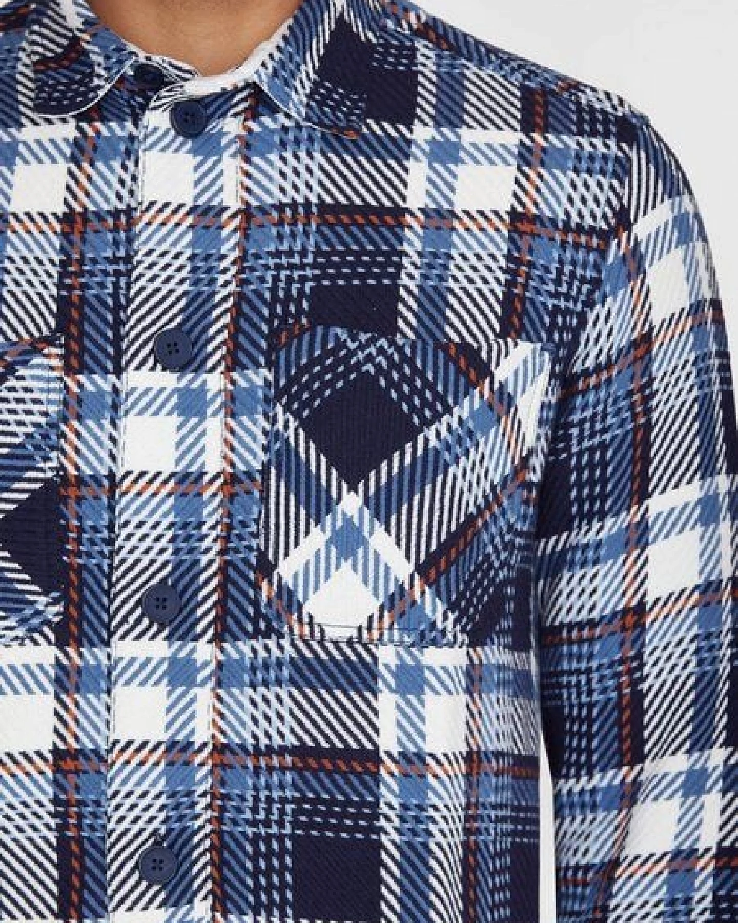 KnowledgeCotton Apparel Kariertes Overshirt CHECKED aus Bio-Baumwolle – Ansicht 4