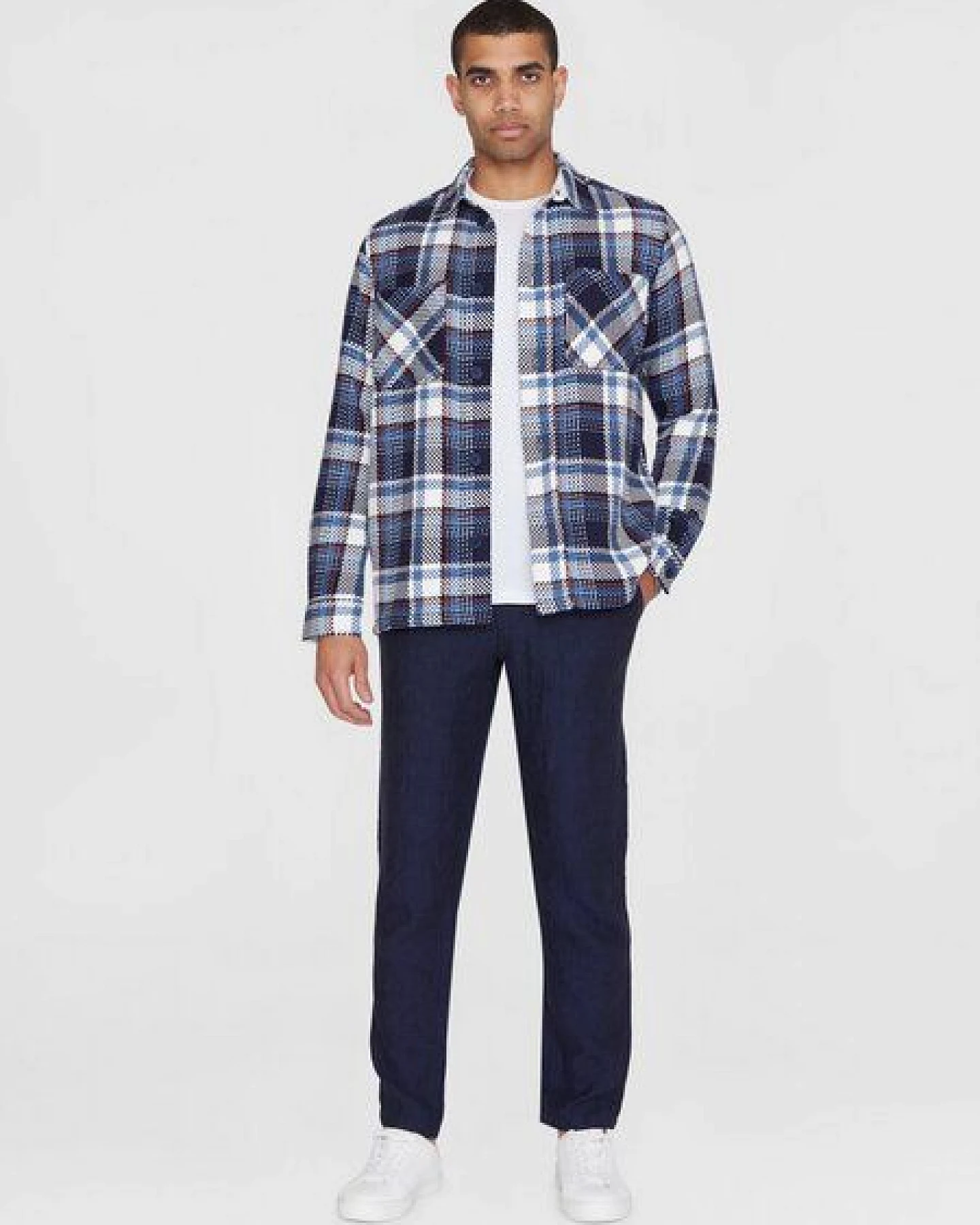 KnowledgeCotton Apparel Kariertes Overshirt CHECKED aus Bio-Baumwolle – Ansicht 3