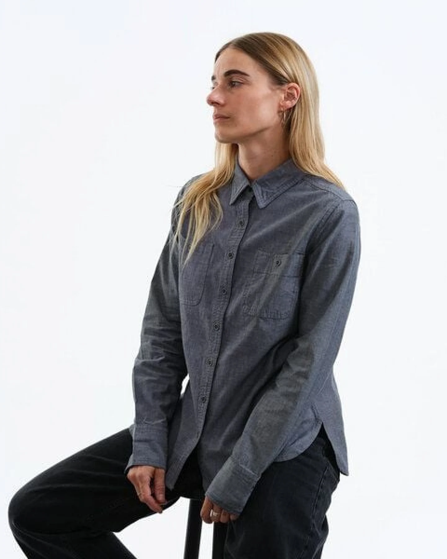 GARY MASH Damenbluse Chambray aus Biobaumwolle – Ansicht 3