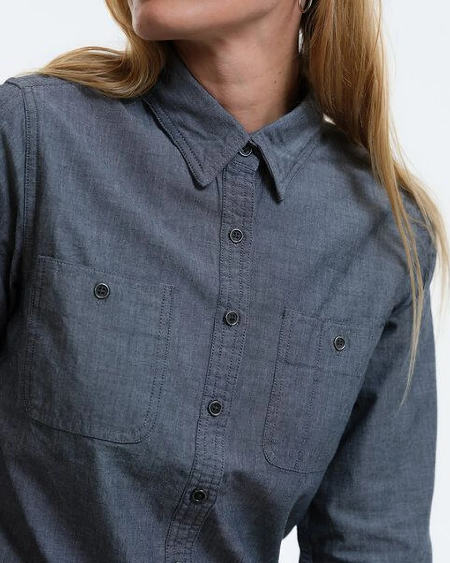 GARY MASH Damenbluse Chambray aus Biobaumwolle – Ansicht 2