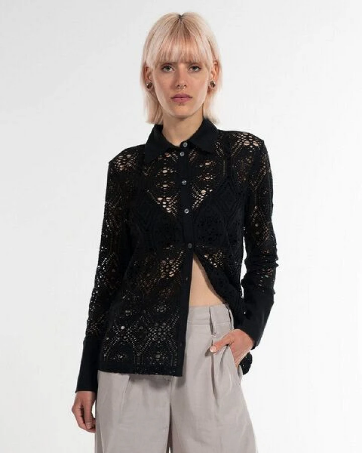Alma & Lovis Edle Spitzenbluse aus Bio-Baumwolle mit Elasthan