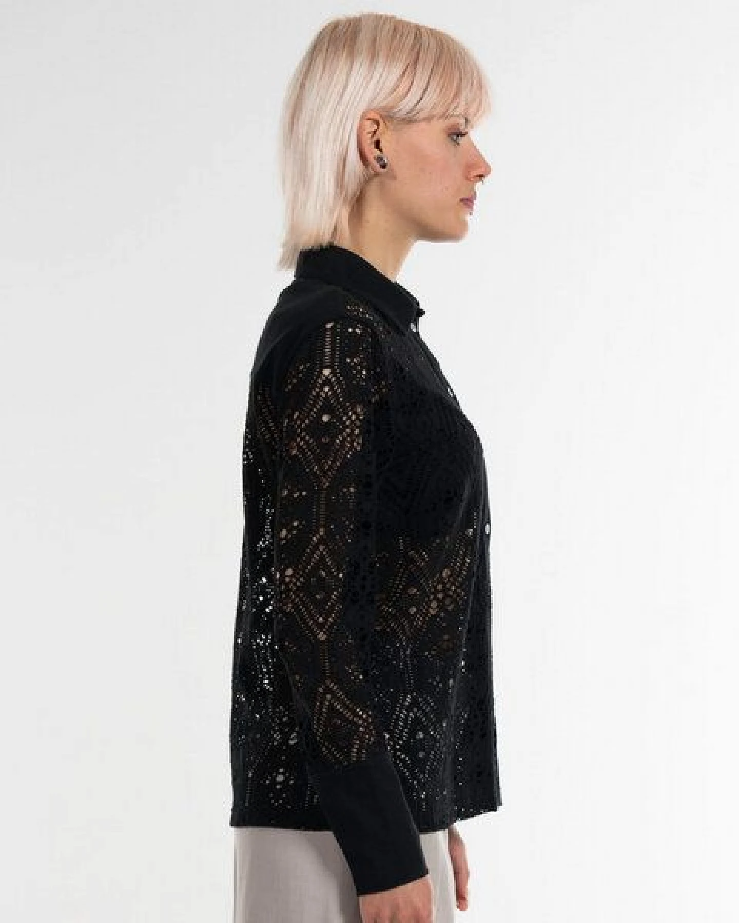 Alma & Lovis Edle Spitzenbluse aus Bio-Baumwolle mit Elasthan – Ansicht 3