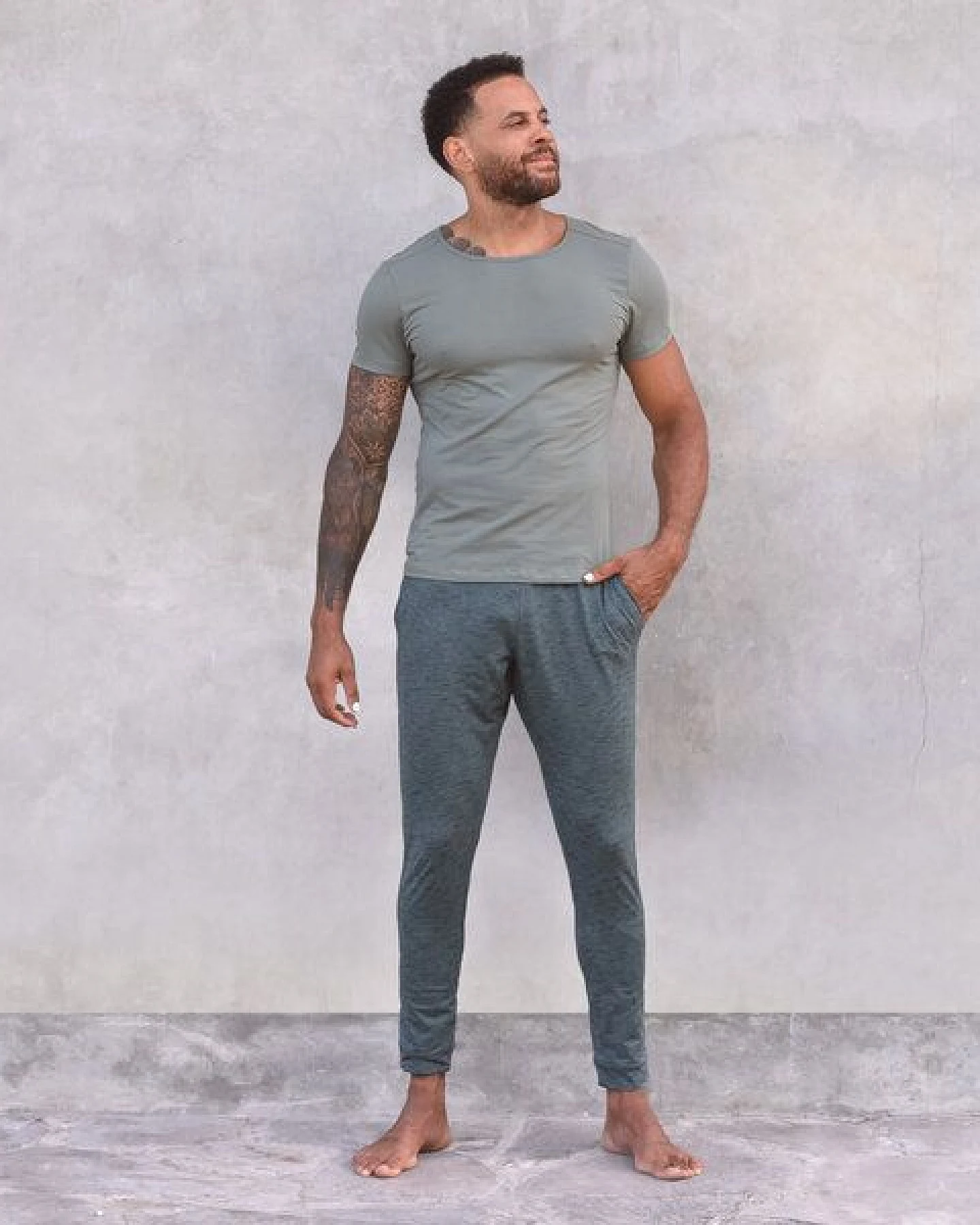 Jaya ROCKY UNI - Männer - körpernahes T-Shirt für Yoga aus Biobaumwolle – Ansicht 2