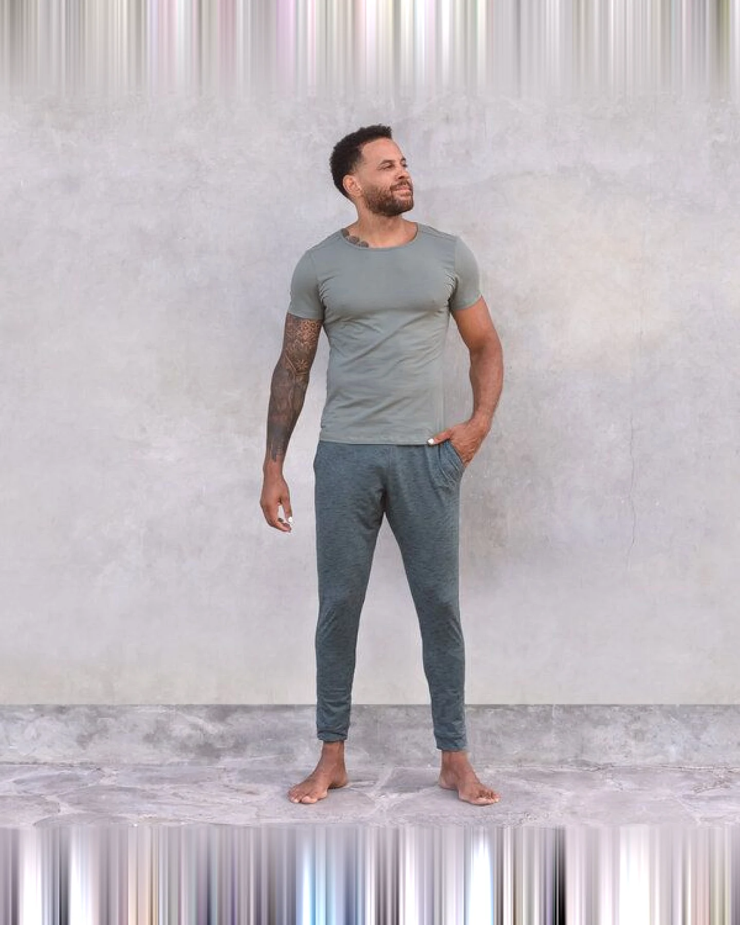 Jaya ROCKY UNI - Männer - körpernahes T-Shirt für Yoga aus Biobaumwolle – Ansicht 3