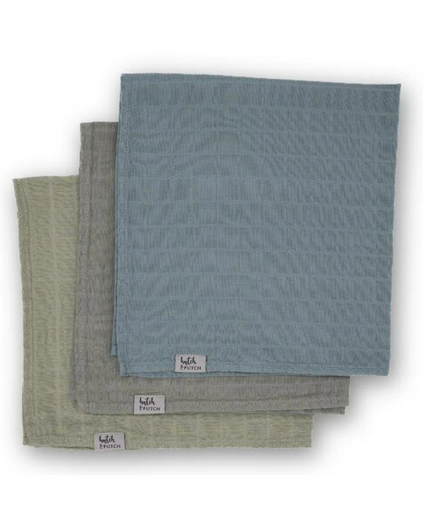 Hutch&Putch 3er-Set Musselin-Mulltuch aus Bio-Baumwolle in 120x120cm • einfarbige Mulltücher – Ansicht 2