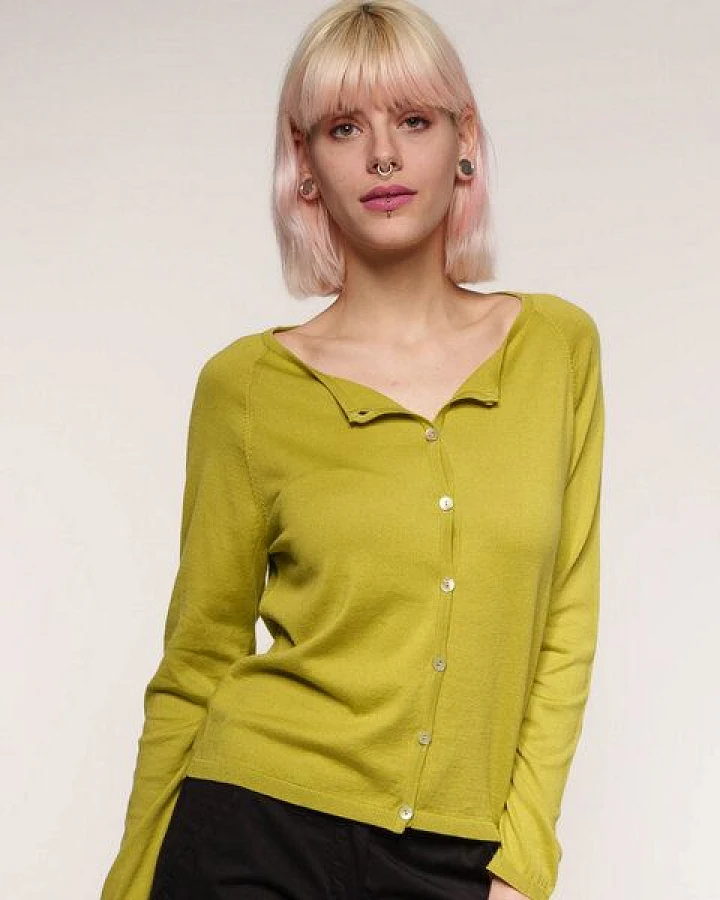 Alma & Lovis Leichter Feinstrick-Cardigan aus reiner Bio-Baumwolle
