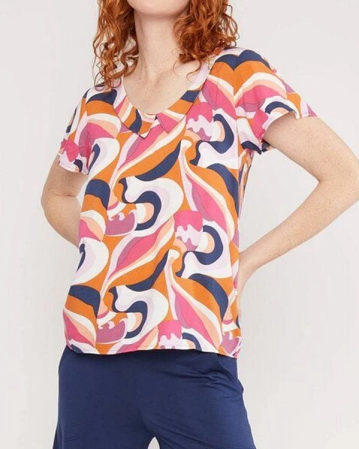 Blutsgeschwister Bluse Feed The Birds - Romantic Colour Waves