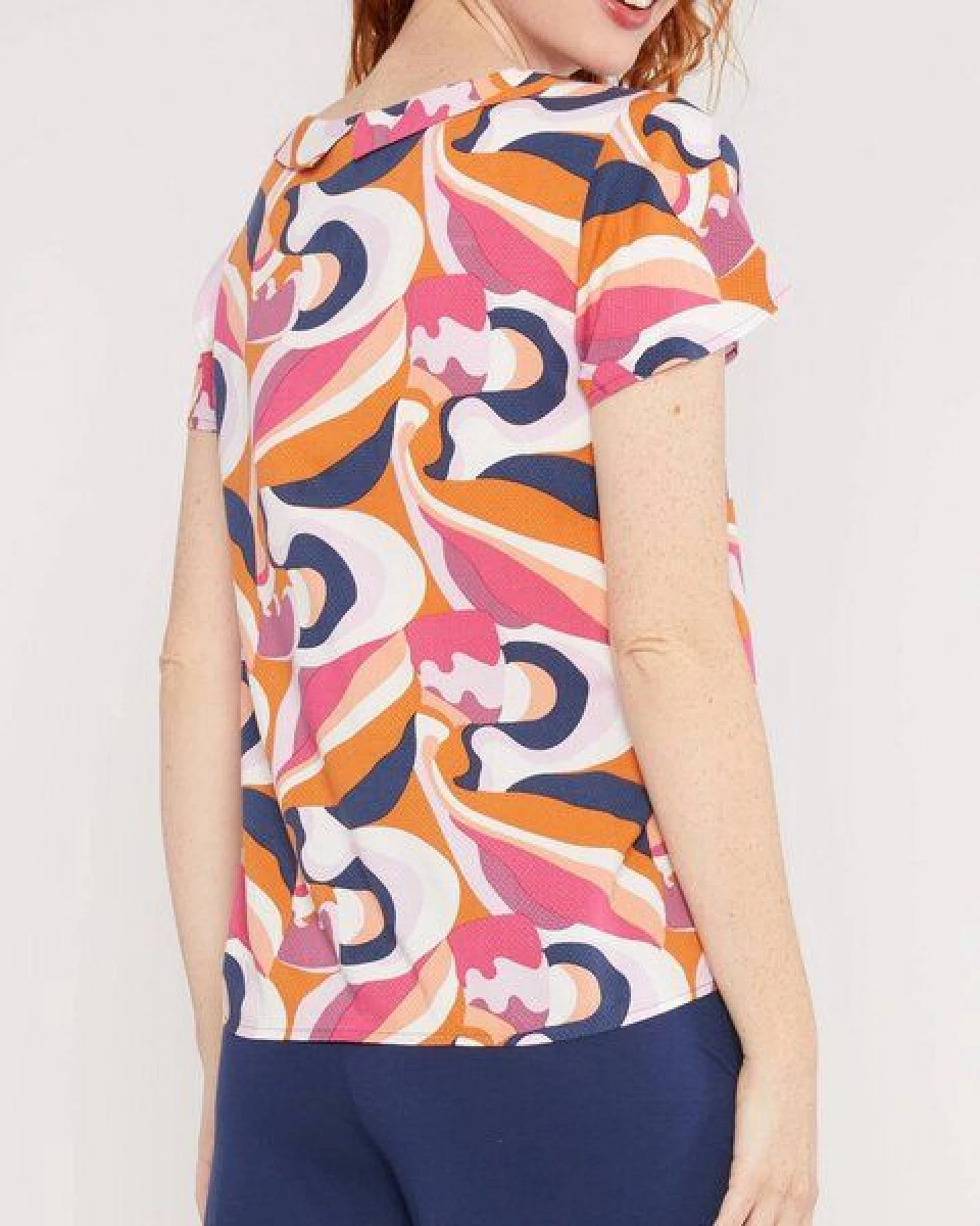 Blutsgeschwister Bluse Feed The Birds - Romantic Colour Waves – Ansicht 2