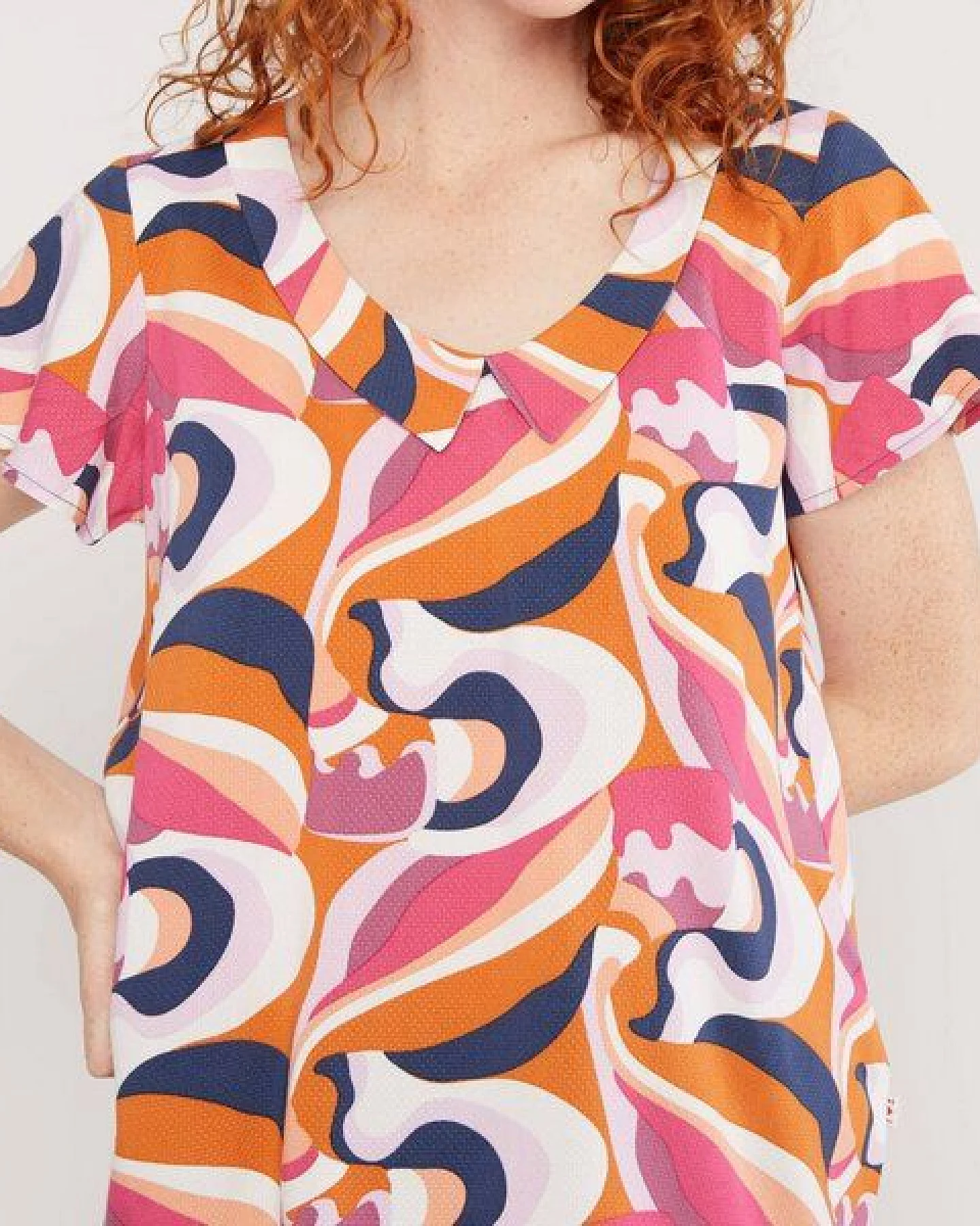 Blutsgeschwister Bluse Feed The Birds - Romantic Colour Waves – Ansicht 3