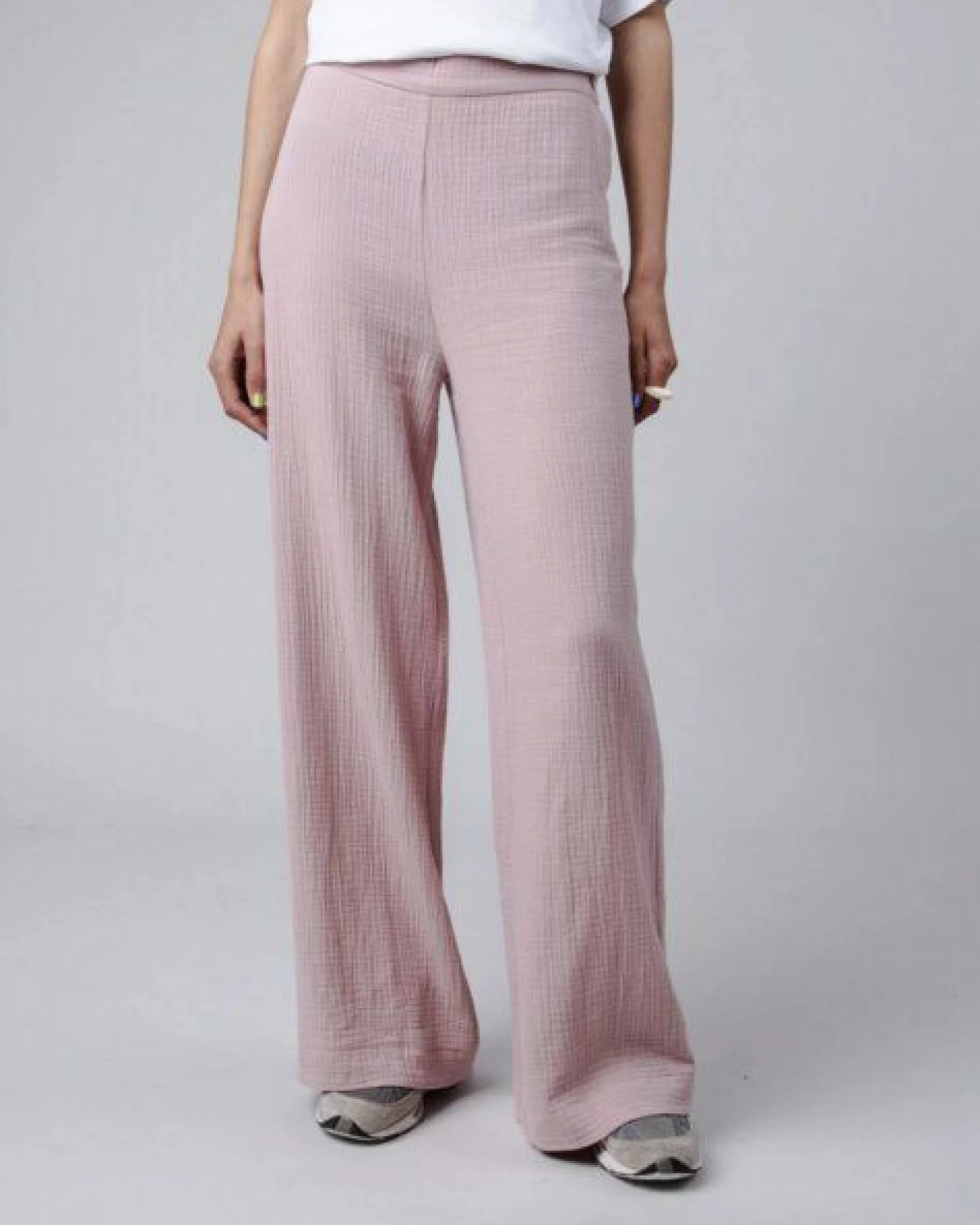 Brava Fabrics Bubble Wide Leg Cotton Pants Light Pink – Ansicht 2
