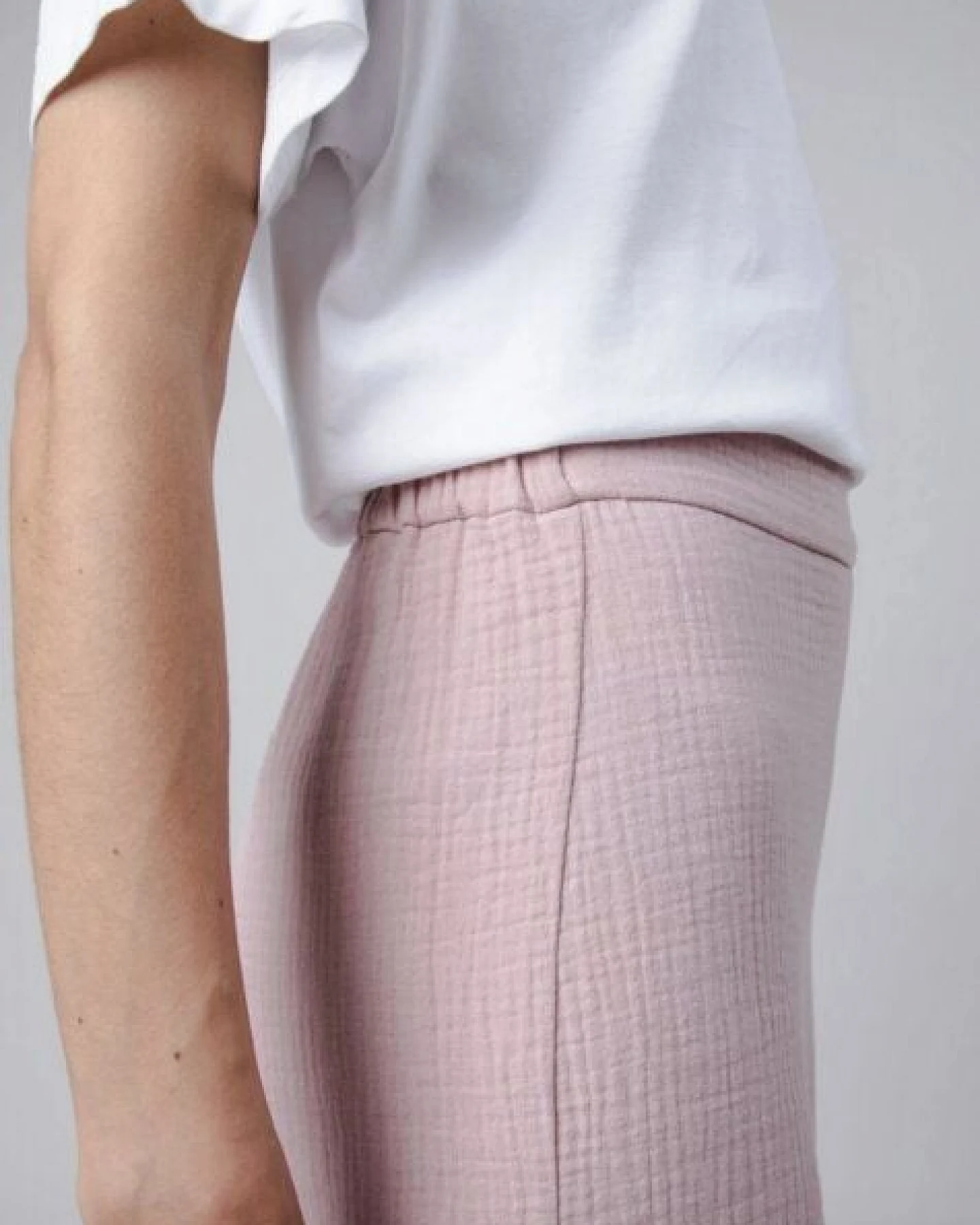 Brava Fabrics Bubble Wide Leg Cotton Pants Light Pink – Ansicht 3