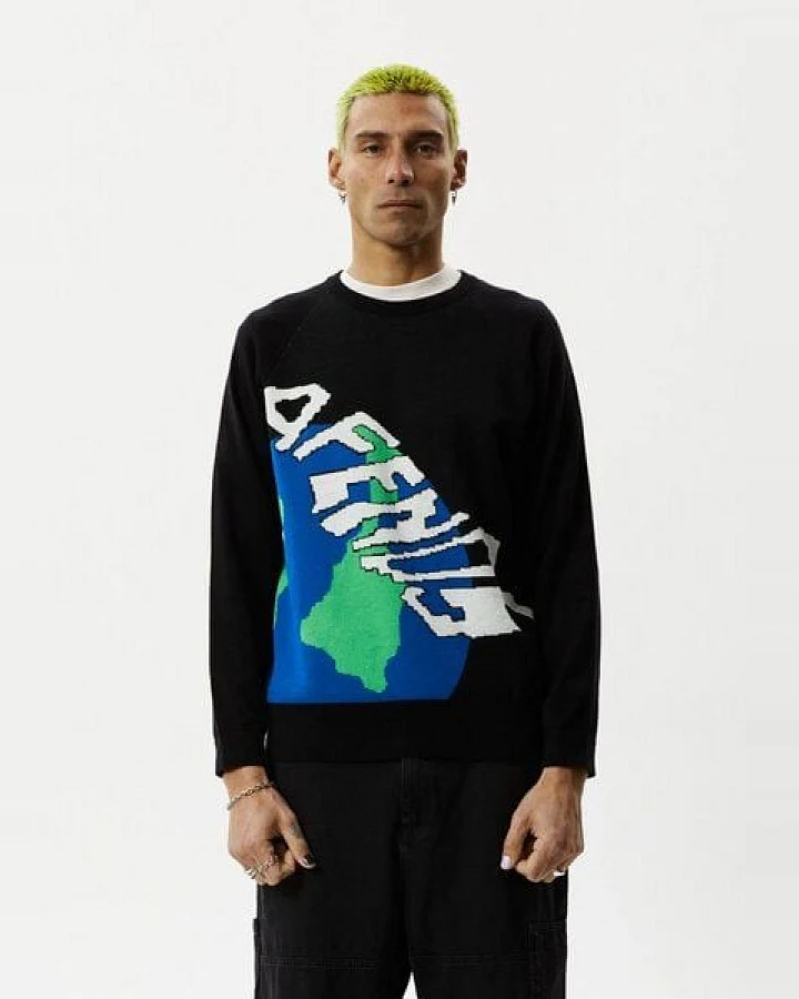 Afends Strickpulli Sweater ORBITAL Männer schwarz