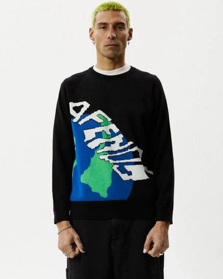 Afends Strickpulli Sweater ORBITAL Männer schwarz
