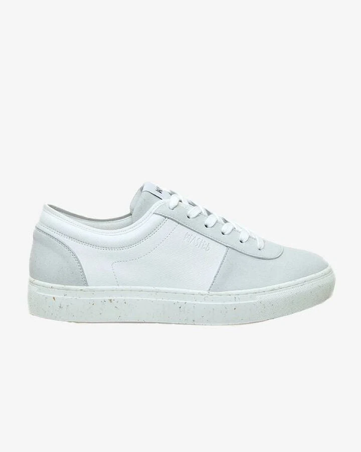 WASTED SHOES verganer Sneaker "Encinitas" weiß hell grau mit Apfelleder