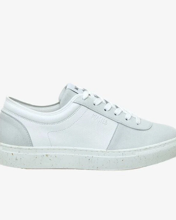 WASTED SHOES verganer Sneaker "Encinitas" weiß hell grau mit Apfelleder