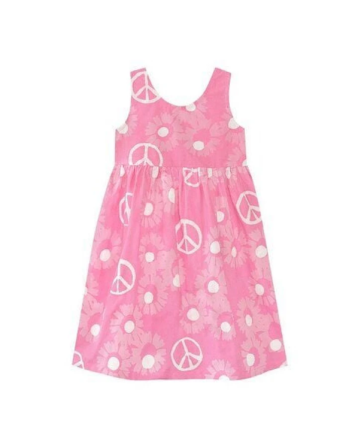 Global Mamas Bio Sonnenkleid - Peace Flower - Pink