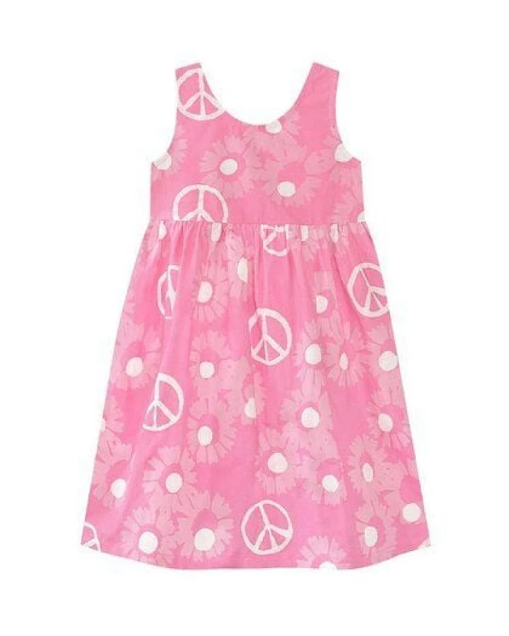 Global Mamas Bio Sonnenkleid - Peace Flower - Pink
