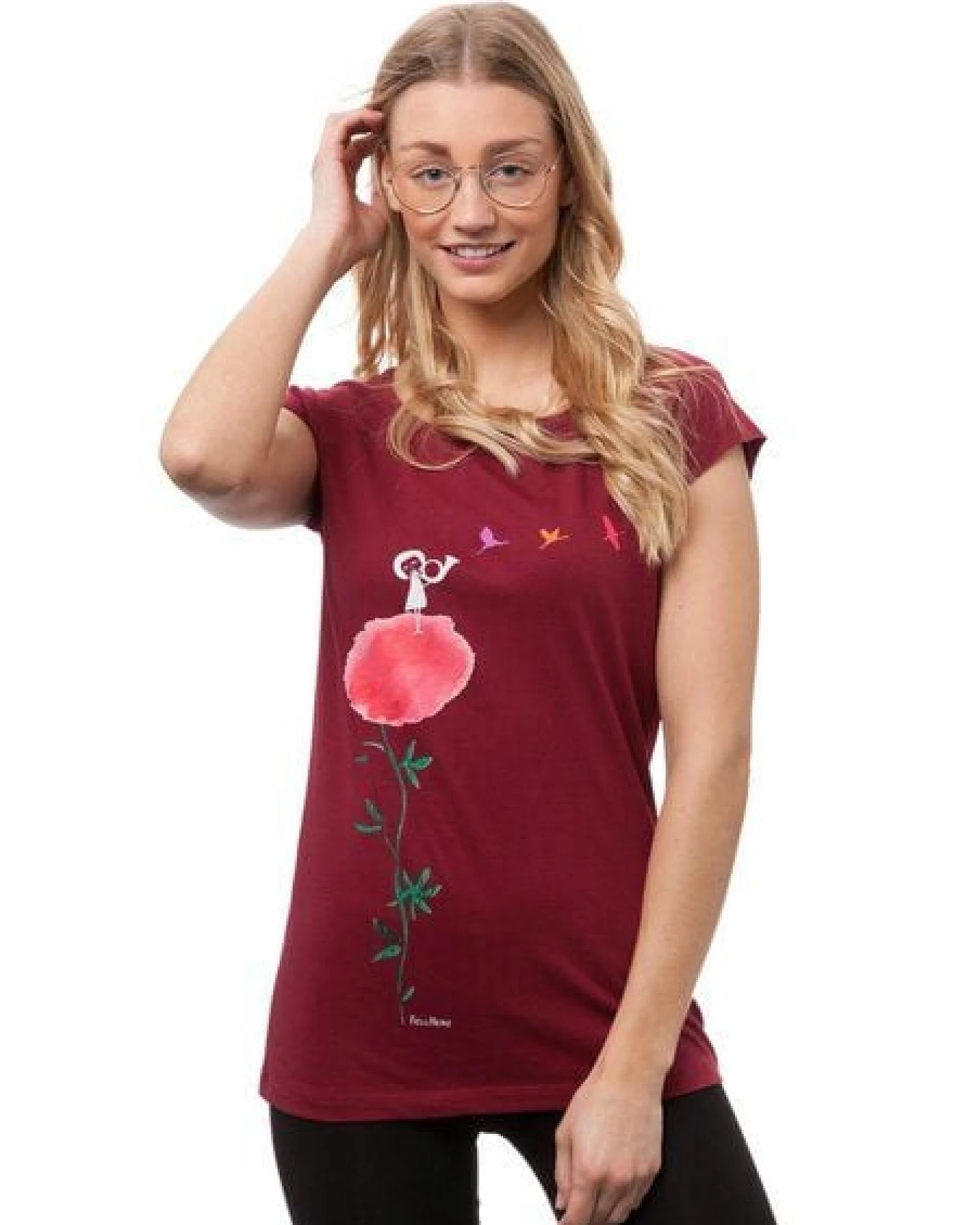 FellHerz Damen T-Shirt Kranichzug Bio & Fair & Vegan – Ansicht 2