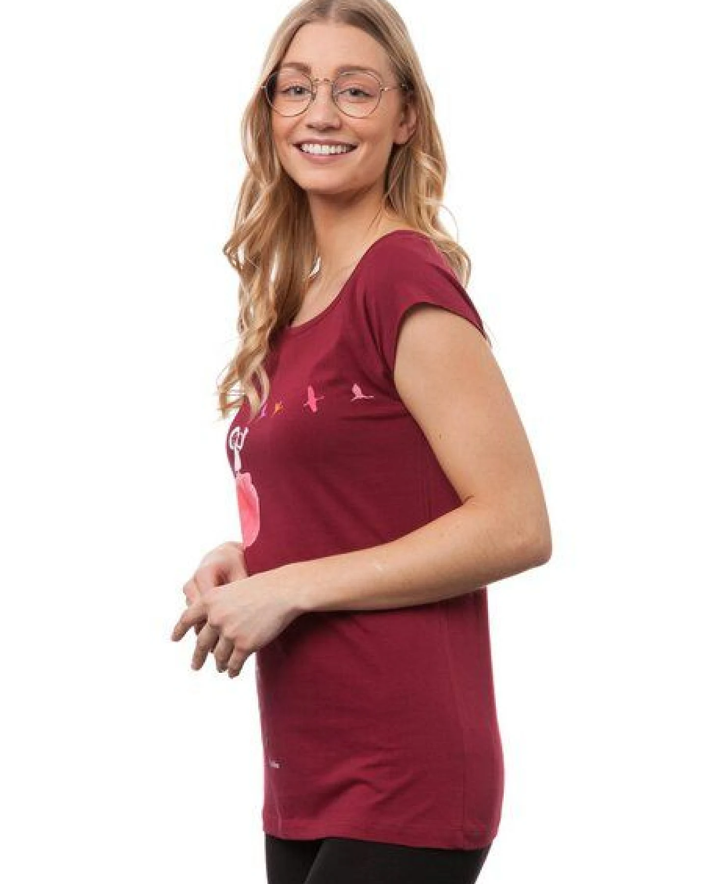 FellHerz Damen T-Shirt Kranichzug Bio & Fair & Vegan – Ansicht 3
