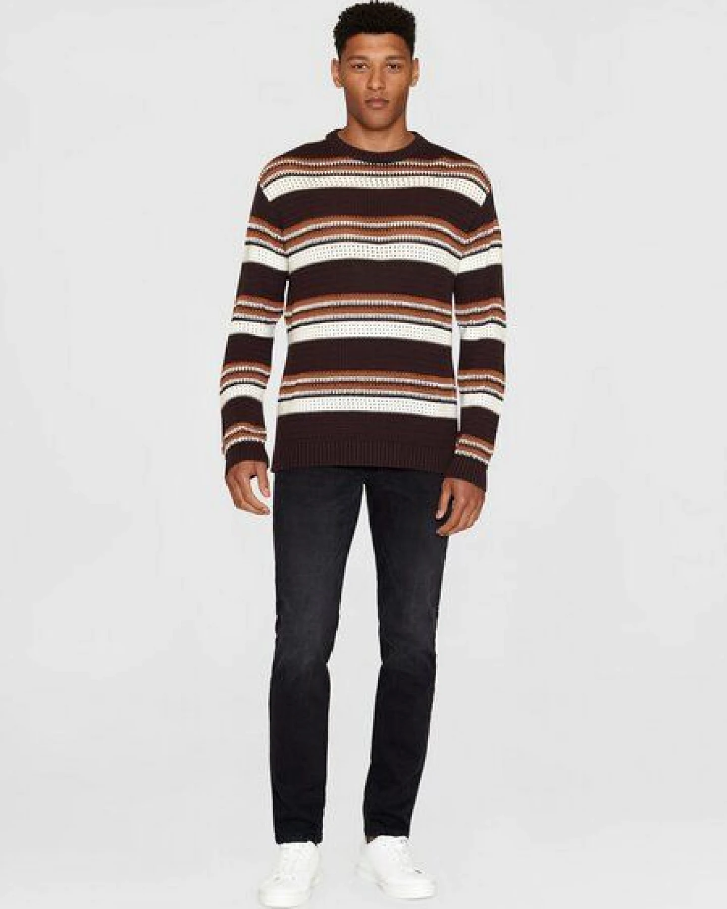 KnowledgeCotton Apparel Sommerlicher Strickpullover HANDCRAFTED STRIPED aus Bio-Baumwolle – Ansicht 3
