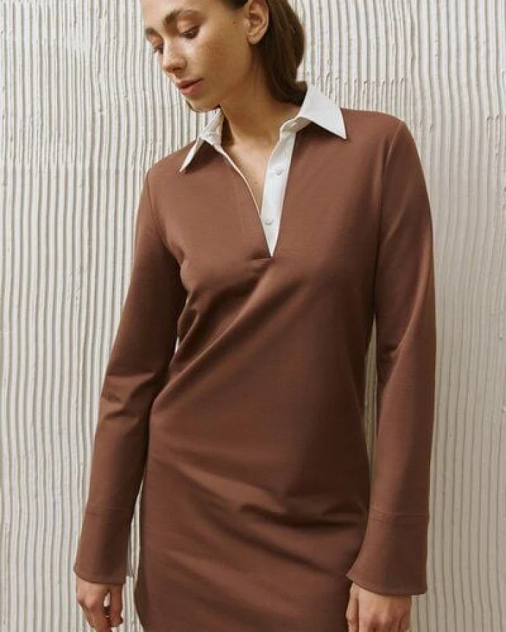 IVA RYCH Mini-Polokleid mit Kragen I Deadstock
