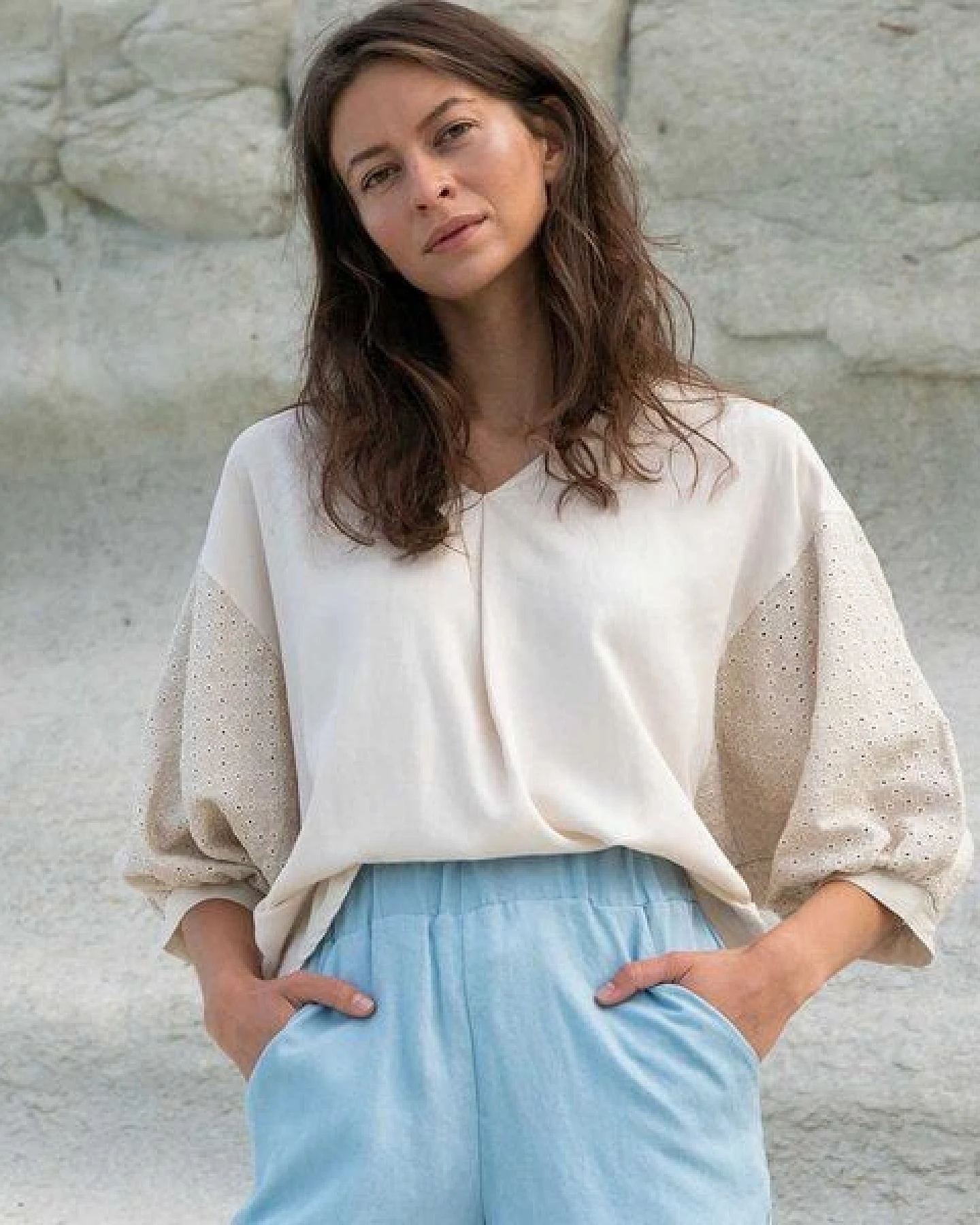 WiDDA berlin Statementbluse MAVA natur aus TENCEL® und Leinen – Ansicht 3