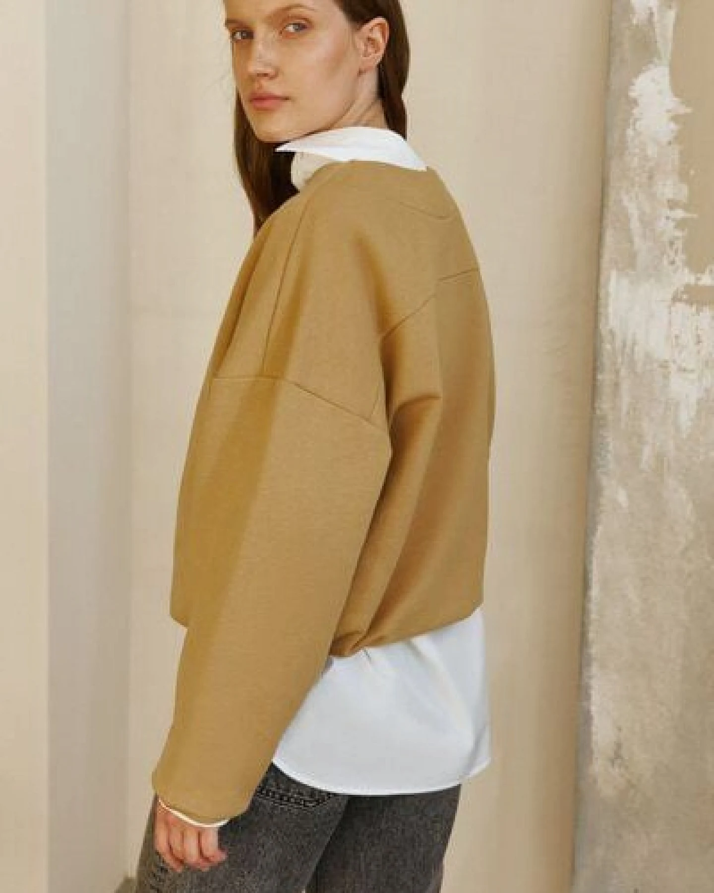 IVA RYCH Oversize Sweatshirt Camel I Deadstock – Ansicht 4