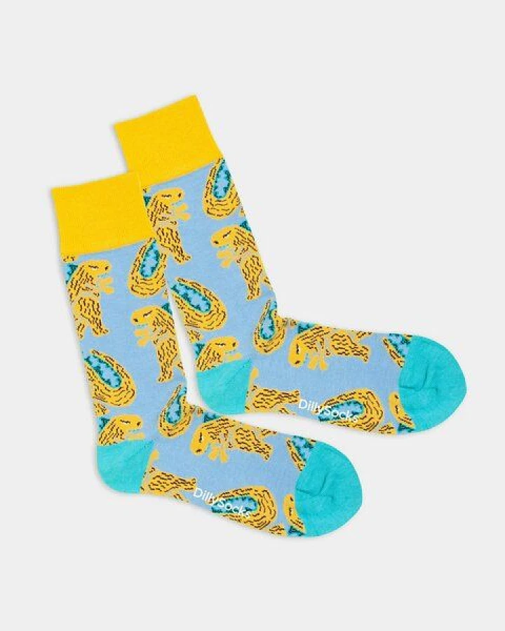 DillySocks Bunte Socken, Bio Baumwolle, friendly gozilla