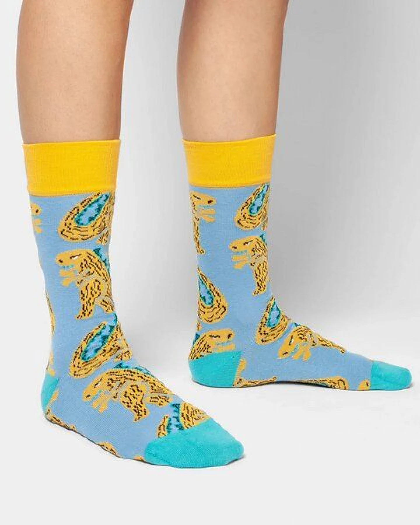 DillySocks Bunte Socken, Bio Baumwolle, friendly gozilla – Ansicht 2