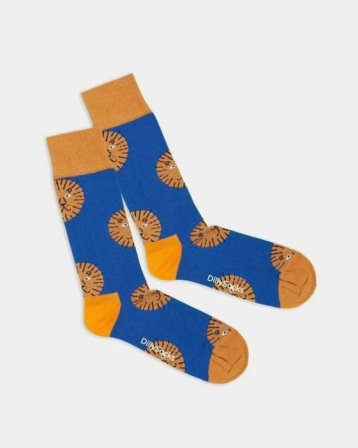 DillySocks Bunte Socken, Bio Baumwolle, lion sun