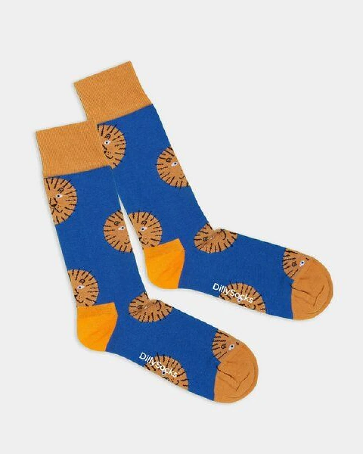 DillySocks Bunte Socken, Bio Baumwolle, lion sun